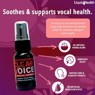 Liquidhealth Clear Voice Vocal Spray Strawberry Lemonade (3pack)