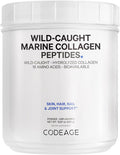 Codeage Marine Collagen Powder - Wild-Caught Hydrolyzed Fish Collagen Peptides - Type 1 & 3 Collagen Protein Supplement - Amino Acids for Skin Hair Nails - Paleo Friendly Non-GMO 15.87 Ounces