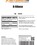Bulksupplements.Com D-Ribose Powder - Dietary Supplement For Energy & Muscle Support - Unflavored - 5G (5000Mg) Per Serving, 200 Servings (1 Kilogram - 2.2 Lbs)