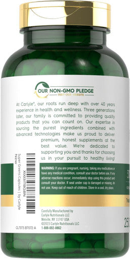 Carlyle Super Greens Capsules | 250 Count | Non-Gmo & Gluten Free Supplement