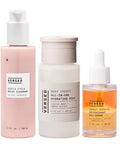 Versed Nourishing Skincare Set - Gentle Cycle Hydrating Milky Face Cleanser (5 fl oz), Baby Cheeks Milk Facial Toner (4 fl oz) & Sunday Morning Antioxidant Oil-Serum with Vitamin E (1 fl oz)