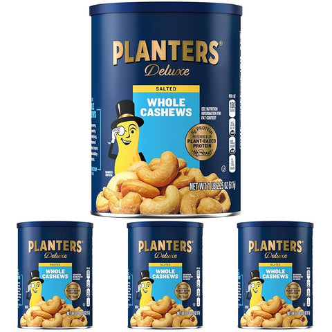PLANTERS Deluxe Lightly Salted Cashews Party Snacks PlantBased Protein Quick Snack for Adults After School Snack Flavored with Sea Salt Kosher 1lb 2.25oz