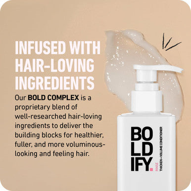 Boldify Thicken Volume Conditioner - Ultimate Biotin Formula for Hair Thickening, Split End Repair, Nourishment, and Fine or Oily Hair for Women & Men