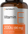 Vitamin E Supplement | 200 IU (90 mg) | 200 Softgel Capsules | Non-GMO and Gluten Free Formula | by Horbaach