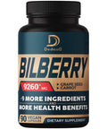 Dedicad 10In1 Bilberry Extract For Eyes Supplement 9260Mg - 3 Month Supply With Grape Seed, Carrot, Elderberry, Eyebright & More