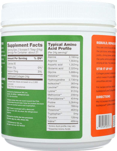 Bulletproof Unflavored Collagen Protein, 17.6 Oz