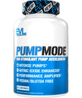 Evlution Pumpmode Nitric Oxide Pills for Men Nutrition Nitric Oxide Supplement with Arginine and Citrulline for Maximum and Performance - Vegan Stim Free Pre Workout Supplement