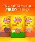 Metamucil, Fiber Thins, Daily Psyllium Husk Fiber Supplement, Supports Digestive Health And Satisfies Hunger, Apple Crisp Flavor, 4 Packs X 12 Servings (48 Total Servings)