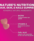Hair Gummy Vitamins, Sugar Free with Biotin 5000 mcg, Vitamin A, B12, C, D, E, Folic Acid, Supports Hair Growth, Vegetarian Friendly, Supports Strong Beautiful Hair and Nails, Non-GMO - 120 Gummies