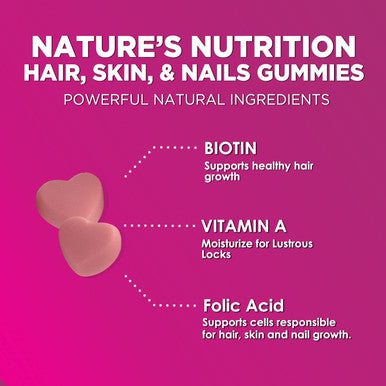 Hair Gummy Vitamins, Sugar Free with Biotin 5000 mcg, Vitamin A, B12, C, D, E, Folic Acid, Supports Hair Growth, Vegetarian Friendly, Supports Strong Beautiful Hair and Nails, Non-GMO - 120 Gummies