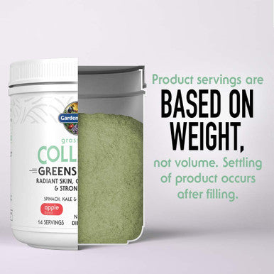 Garden of Life Grass Fed Collagen Greens Beauty Powder - Apple 14 Servings Collagen Powder For Women Skin Hair Nails Joints Collagen Peptides Powder Collagen Protein + Greens Collagen Supplement