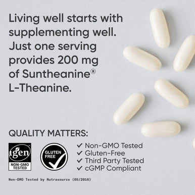 Sports Research Double Strength L-Theanine Supplement - Suntheanine Softgels For Focus, Relaxation & Alertness - Non-Drowsy Support Made With Coconut Oil, Non-Gmo & Gluten - 200Mg, 60 Count