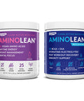Vegan AminoLean Pre Workout Energy (Acai 25 Servings) with AminoLean Recovery Post Workout Boost (Blue Raspberry 30 Servings)