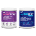 Vegan AminoLean Pre Workout Energy (Acai 25 Servings) with AminoLean Recovery Post Workout Boost (Blue Raspberry 30 Servings)