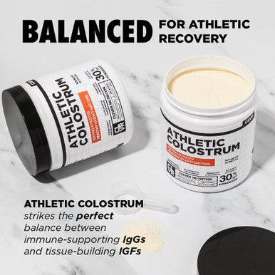 Colostrum Supplement Powder For Athletes - Recovery, Leaky Gut Health, Immunity & Immune System Support | Highly Concentrated Igg Pure Bovine Superfood, Unflavored | 60 Servings