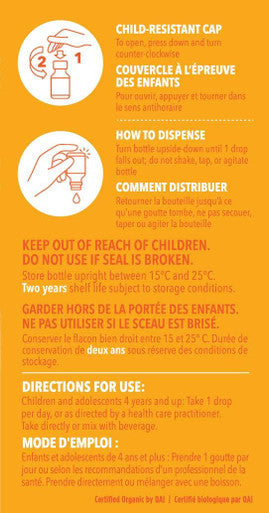 YYUX Certified Organic D3 Drops for Kids 4+, 600 IU - Non-GMO Project Verified - 180 Drops, 6 Month Supply