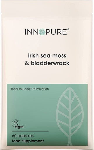 INNOPURE Irish Sea Moss & Bladderwrack Capsules - High Strength - Ethically Sourced SeaMoss, Natural Supplement, Vegan Society Certified - UK Made (2 Month Supply)