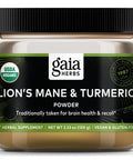 Gaia Herbs Mind Spring - Herbal Mushroom Supplement Powder to Help Maintain Brain Health and Recall-with Lions Mane, Turmeric Curcumin,and Ginkgo-USDA Certified Organic-3.53 Oz(Up to 45-Day Supply)