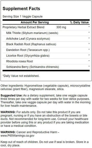 Swanson Liver Tone Liver Detox Formula 300 Milligrams 120 Veg Capsules (2 Pack)
