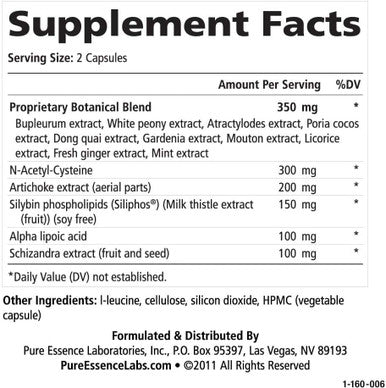 Pure Essence Labs LiverEssence - The World's Best Absorbed Milk Thistle Extract With Synergistic Liver Support Factors - 60 Vegetarian Capsules