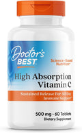 DoctorS Best High Absorption Vitamin C 500Mg With Bioflavonoids Vegan Vit C Supplement For Women and Men PurewayC Ascorbic Acid Immune Health Support Sustained Release Gluten 60 Tablets