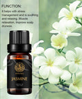 Aromatherapy Essential Oils, 100% Pure Essential Oils Jasmine Scent for Diffuser, Humidifier, Massage, Aromatherapy, Skin & Hair Care, Jasmine Aromatherapy Essential Oils 0.33 oz - 10ml