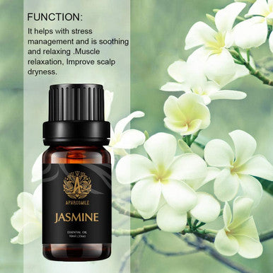 Aromatherapy Essential Oils, 100% Pure Essential Oils Jasmine Scent for Diffuser, Humidifier, Massage, Aromatherapy, Skin & Hair Care, Jasmine Aromatherapy Essential Oils 0.33 oz - 10ml