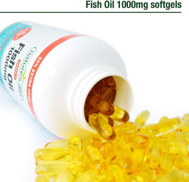 Natures Aid Fish Oil 1000mg | Omega 3 (180mg Epa & 120mg Dha) | Made In The Uk 240 Softgels For The Price of 180 240 Capsules
