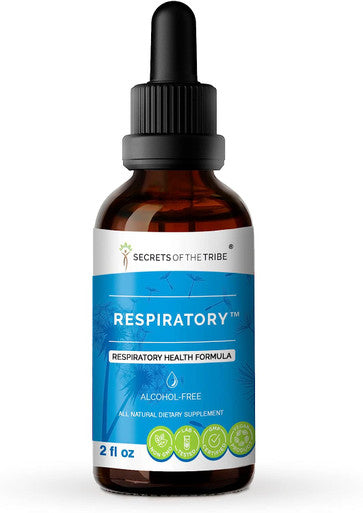 Secrets of the Tribe - Respiratory, Respiratory Health Formula, Herbal Supplement Blend Drops Alcohol-Free Liquid Extract (2 fl oz)