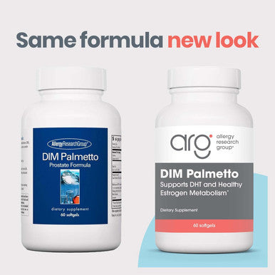 Allergy Research Group Dim Palmetto - Prostate Support Supplement For Men'S Health, Zinc With Saw Palmetto, Beta Sitosterol, Stinging Nettle Extract, Pumpkin Seed Oil, Softgels - 60 Count