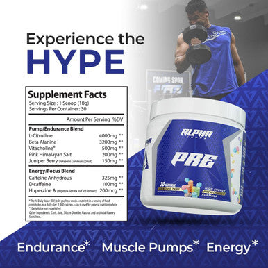 Alpha Supps Pre, Pre-Workout Powder For Men & Women, Back To Basics Preworkout Formula For Fitness & Gym Training Athletes - Boost Energy, Focus & Performance (30 Servings, Strawberry Lemonade)
