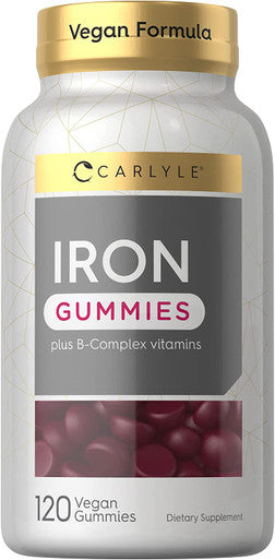 Carlyle Iron Gummies | Plus B-Complex Vitamins | 120 Count | Vegan, Non-GMO, and Gluten Free Supplement for Adults