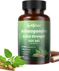 Luckycare Ashwagandha Capsules 600mg Extra Strength Root Extract with Black Pepper Vegan Non GMO Supplement Made in USA 120 Capsules