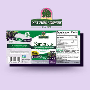 Nature'S Answer Alcohol Sambucus Black Elder Berry Extract 8-Fluid Ounce| Immune Support|