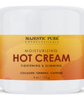 MAJESTIC PURE Hot Cream - for Cellulite, Soothing, Relaxing, Tightening & Slimming - with Collagen, Turmeric, Vitamin A, E, - Body Firming Cream, 4 oz