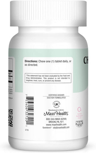 Maxi Health Chewable Vitamin D3 2000 IU Supplement - Delicious Natural Bubble Gum Flavor - Supports Calcium Absorption Immune and Bone Health in Adult Women Men Children & Toddlers - 200 Chews