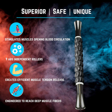 Muscle Roller And Body Myofascial Trigger Point Release Massage Stick For Athletes, Trainers, Or Gyms To Help The Rolling Out Of Muscles, Relieving Muscle Pain, Cramping, And Muscle Soreness