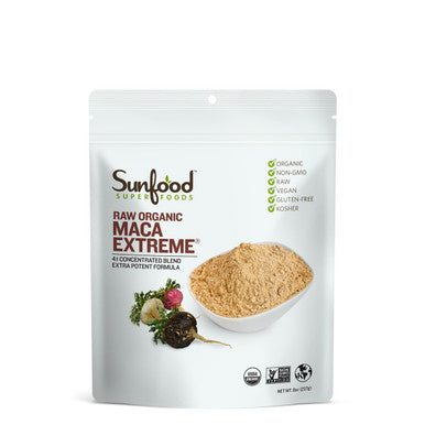 Sunfood Superfoods Organic Maca Root Powder Raw Superfood For Wellness Use In Tea Coffee Matcha Smoothie Non-Gmo Vegan Gluten-Free 8 Oz. Bag 133 Servings