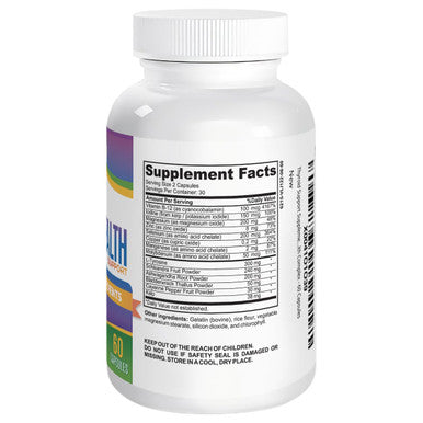 Elevate Recovery Supplements Thyroid Support Supplement (All-In-1 Formula) With 14 Active Ingredients - Thyroid Supplements - Thyroid Health Complex - Thyroid Support For Women & Men - 60 Capsules