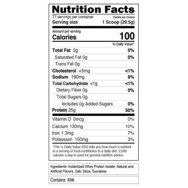 Evlution Nutrition 100% Isolate, Whey Isolate Protein Powder, 25 G of Fast Absorbing Protein, No Added, Low-Carb, Gluten-Free (Vanilla Ice Cream, 5 LB)