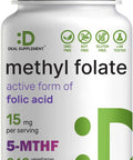 Deal Supplement L Methylfolate 15mg Per Serving 240 Veggie Capsules Active Folic Acid Form (5-MTHF) Bioavailable Methylated Folate Prenatal Energy & Brain Support Supplement Non-GMO