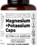 Santa Cruz Paleo Magnesium + Potassium Caps Supplement For Men And Women Paleo Keto Sugar and Gluten Magnesium Glycinate 166Mg And Potassium Citrate 38Mg Per Serving American Made 60 Caps