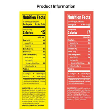Teazen 2 Flavor 40 stick Variety Pack Pink Grapefruit Hibiscus and Green Tea Powdered Drink Mix (20 Sticks 3.52oz) and Kombucha Lemon Flavor Powdered Drink Mix (20 Sticks 3.52oz)