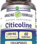 Amazing Nutrition Formulas Citicoline Supplement | 1000 Mg Per Serving | Capsules | Non-GMO | Gluten- | Made in USA (1 Pack 120 Count)