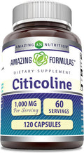 Amazing Nutrition Formulas Citicoline Supplement | 1000 Mg Per Serving | Capsules | Non-GMO | Gluten- | Made in USA (1 Pack 120 Count)