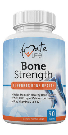Bone Strength - Calcium Magnesium for Bone Health- Calcium Citrate with Vitamin D3 for Bone Density- Calcium Supplement for Women-High Absorption Calcium 1000mg- 90 Tablets Made USA by Amate Life
