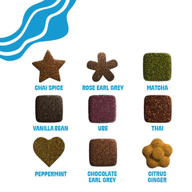 Tea Drops Set | Organic Dissolvable Loose Leaf Tea | Chai Spice Chocolate Earl Grey Citrus Ginger Rose Matcha Peppermint Ube Vanilla Bean Thai | 9 Sampler Assortment - 1 Per Flavor