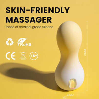 Personal Massage Device Smallest And Strongest Cordless Handheld Massager - Cute & Powerful - Best For Travel - Magic Stress Away - Perfect On Neck Legs Hand Pains And Sports (Yellow)