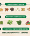 Garden of Life Raw Organic Protein & Greens Lightly Sweet Vegan Protein Powder For Women And Men Plant And Pea Protein Greens Probiotics Gluten Free Low Carb Shake Made Without Dairy 20 Servings