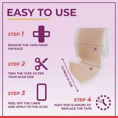 Medical Grade Silicone Scar Sheets - Non-Irritating Scar Strips For Surgical Scars, C-Section, Tummy Tuck, And Keloid - Premium Soft Gel Strips For Pain-Scar Removal (1.6In X 120In)